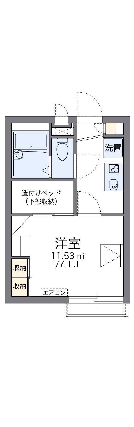 レオパレス具々田Ⅱ(1K/1階)の間取り写真