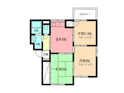 ハイムサエグサ D(3DK/2階)の間取り写真