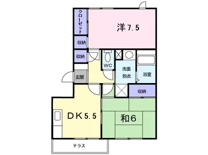 ガーデンハウスフジタ(2DK/1階)の間取り写真