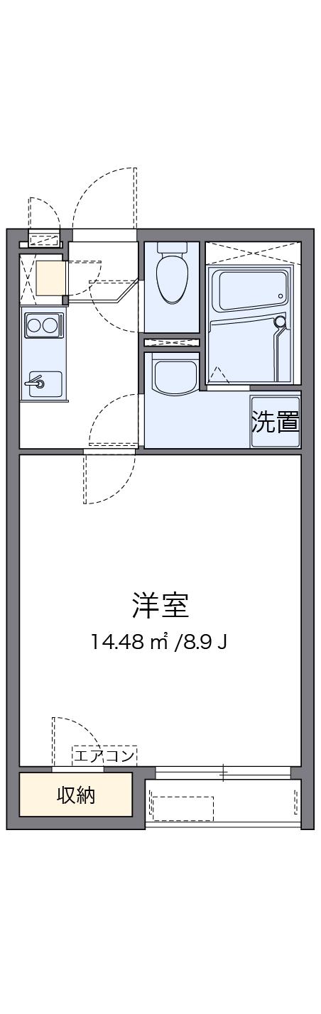 クレイノさんふらわー入谷(1K/1階)の間取り写真