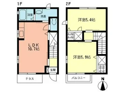 プロシードK(2LDK)の間取り写真