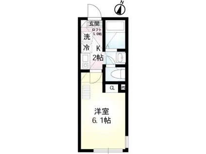 ブランボヌール湘南田浦(1K/1階)の間取り写真