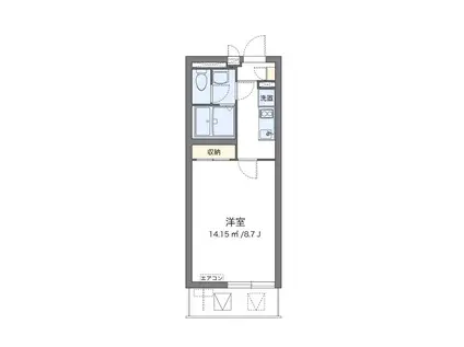 クレイノハイツサングリーンⅡ(1K/2階)の間取り写真