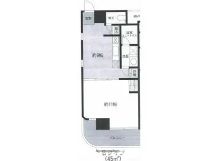 カーザ・ペルラ(1LDK/7階)の間取り写真