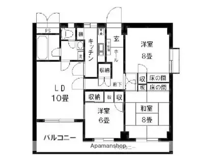 ハイツリヴァ・スター(3LDK/6階)の間取り写真