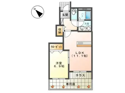 MS FONTAINE(1LDK/1階)の間取り写真