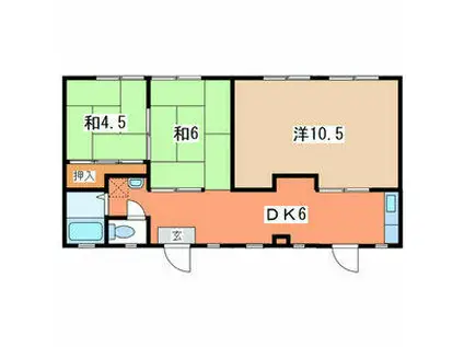 ハイヒルズ(3DK/1階)の間取り写真