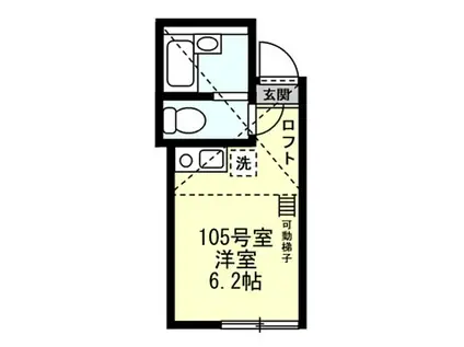 ユナイト能見台ハリマオ(ワンルーム/1階)の間取り写真