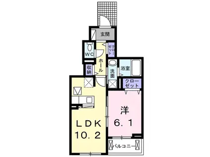 ウィステリア 弐(1LDK/1階)の間取り写真