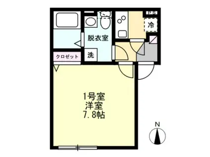 アサナミ追浜(1K/1階)の間取り写真