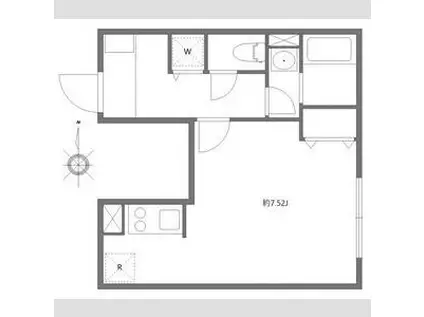 アセットホーム横浜(1K/2階)の間取り写真