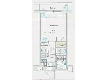 グラントゥルース目黒花房山(1K/2階)の間取り写真