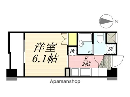 バージュアル武蔵小杉(1K/6階)の間取り写真