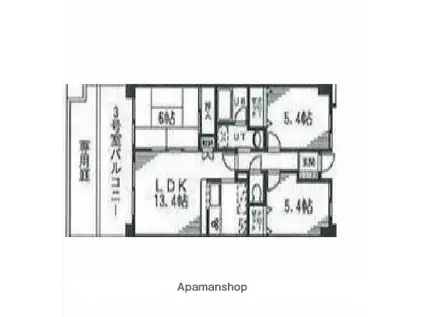 SALLE DE VERDURE(3LDK/1階)の間取り写真