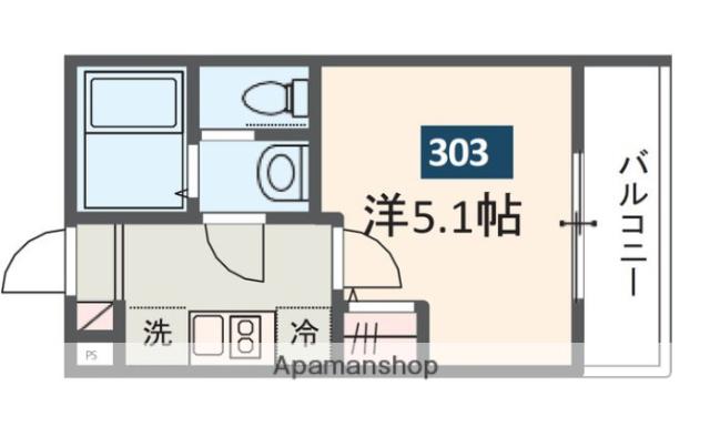 MELDIA保土ヶ谷Ⅱ(1K/3階)の間取り写真