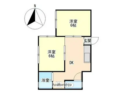 ミツミハイム(2DK/1階)の間取り写真