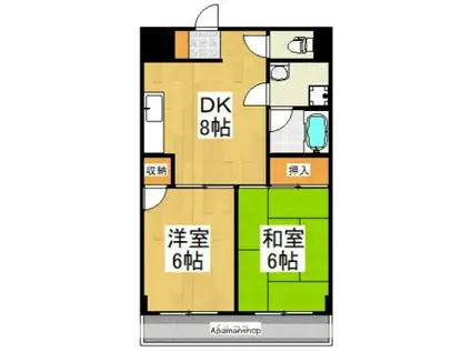 オークハイツ(2DK/2階)の間取り写真