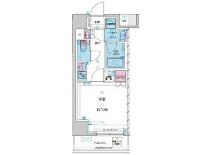 GENOVIA花月総持寺(1K/9階)の間取り写真