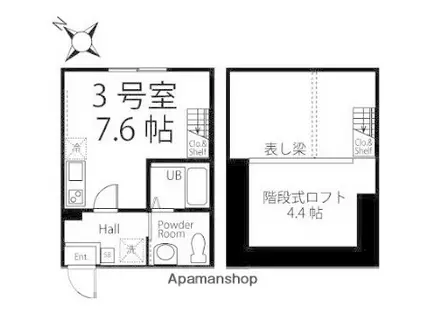 ハーミットクラブハウス山手レジデンス(ワンルーム/2階)の間取り写真