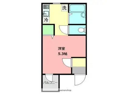 アマーレヴィスタ(ワンルーム/2階)の間取り写真