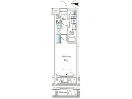 ラティエラ品川西大井(1K/3階)の間取り写真