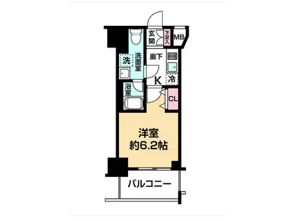 ガレリアレジデンス石川町(1K/5階)の間取り写真