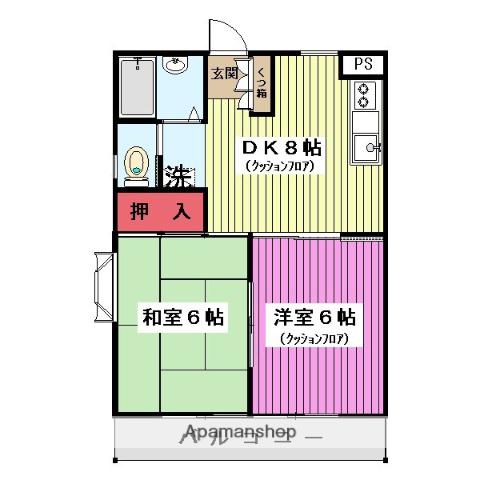 パークサイド三田(2DK/3階)の間取り写真