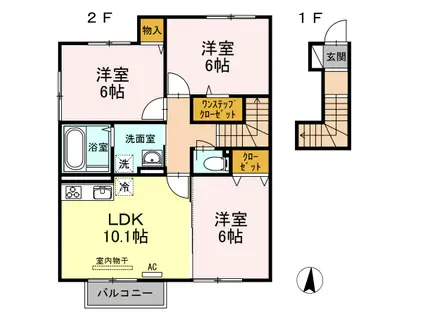 庵OKAMURA(3LDK/2階)の間取り写真