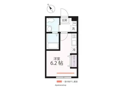 ハーミットクラブハウス 二俣川Ⅲ(ワンルーム/1階)の間取り写真