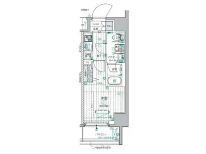 GENOVIA西横浜(1K/3階)の間取り写真