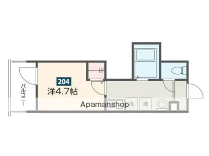 MELDIA相模大野(1K/2階)の間取り写真