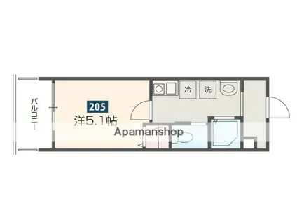 MELDIA相模大野(1K/2階)の間取り写真