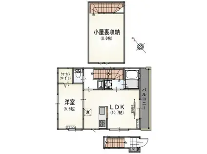 サンライズ町田(1LDK/2階)の間取り写真
