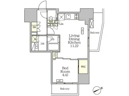 ザ・パークハビオ大森山王(1LDK/10階)の間取り写真