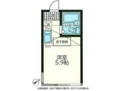 カーサ・クオーレ神大寺(ワンルーム/2階)の間取り写真
