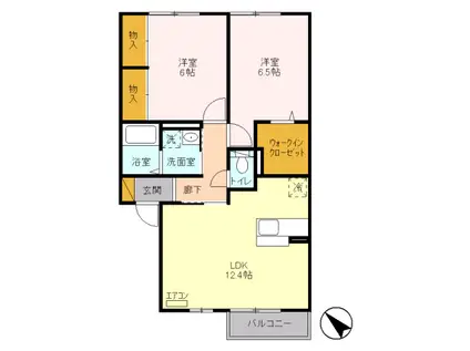 グランド ソレーユ(2LDK/2階)の間取り写真