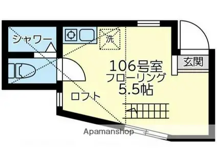 ユナイト日吉カッサーノ(ワンルーム/1階)の間取り写真