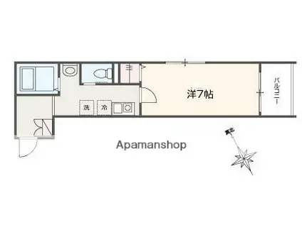 MELDIAかしわ台駅前(1K/1階)の間取り写真