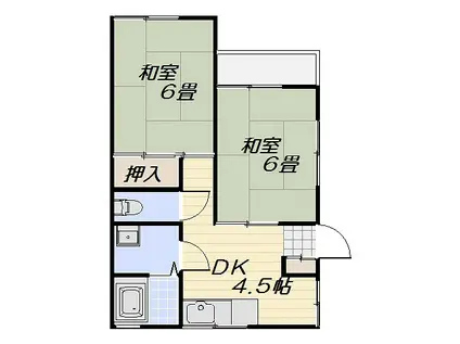 マイタウン池上(2DK/2階)の間取り写真