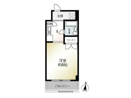 ローレルあざみ野(ワンルーム/2階)の間取り写真