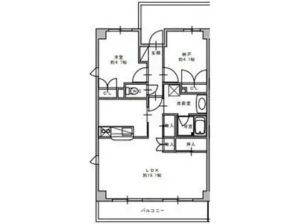 メゾンアイ(2LDK/4階)の間取り写真