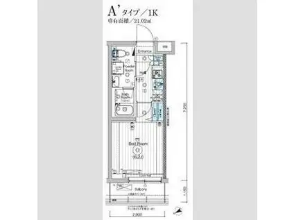 MAXIV横浜青葉(1K/1階)の間取り写真