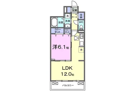 エメラ ファミーユ(1LDK/1階)の間取り写真