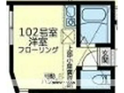 ユナイト港南リディア—ドパーク(ワンルーム/1階)の間取り写真