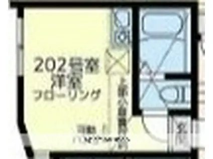 ユナイト港南リディア—ドパーク(ワンルーム/2階)の間取り写真