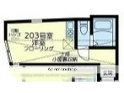 ユナイト港南リディア—ドパーク(ワンルーム/2階)の間取り写真