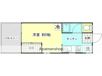 第二柳ビル(1K/4階)の間取り写真