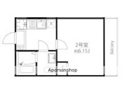 横浜コリーヌモダン(1K/2階)の間取り写真