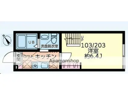 BRUN町田(1K/1階)の間取り写真