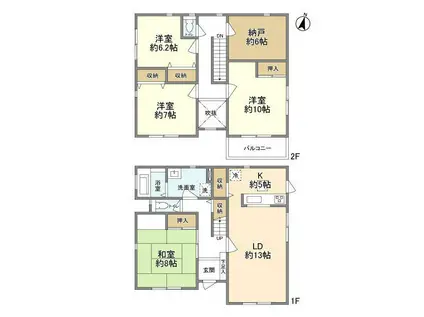 東急田園都市線 青葉台駅 徒歩16分 2階建 築29年(4SLDK)の間取り写真